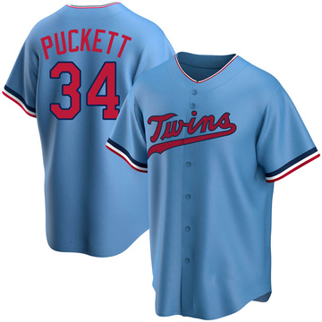 Minnesota Twins Kirby Puckett #34 2020 Mlb Teal Blue Jersey - Bluefink