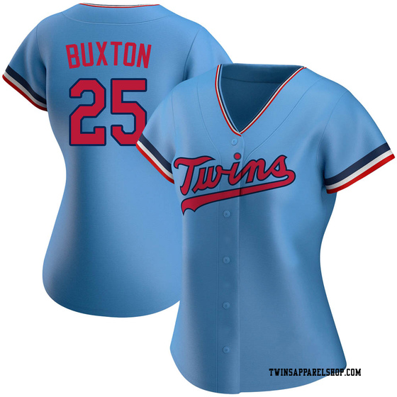 25 Minnesota Twins Baby Blue Embroidered Byron Buxton Jersey